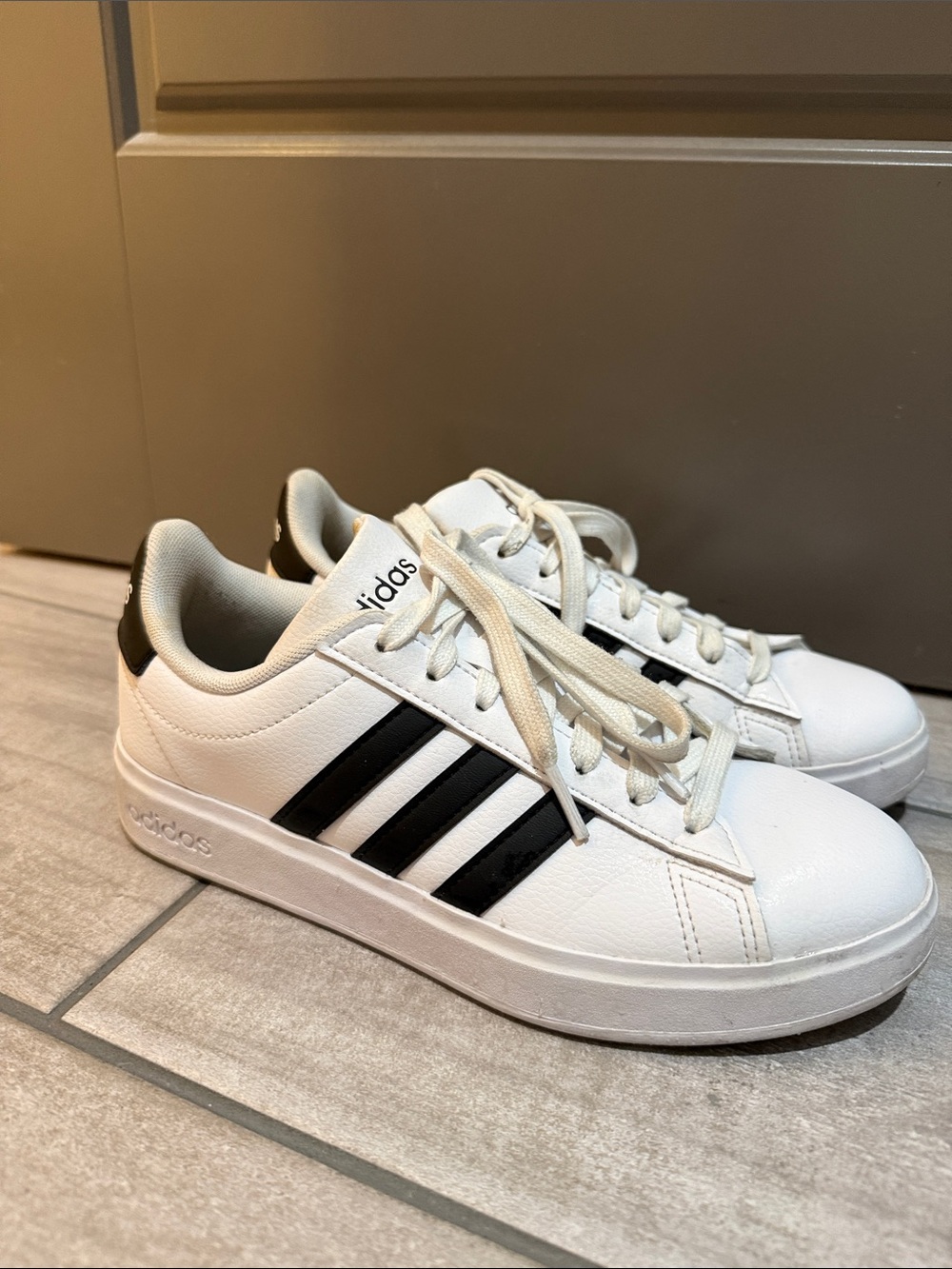 Adidas Grand Court White and Black Women's Casual Low-Top Sneakers